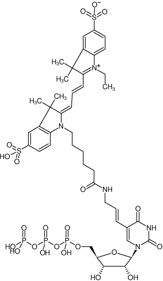 Structural formula of Aminoallyl-UTP-Cy3